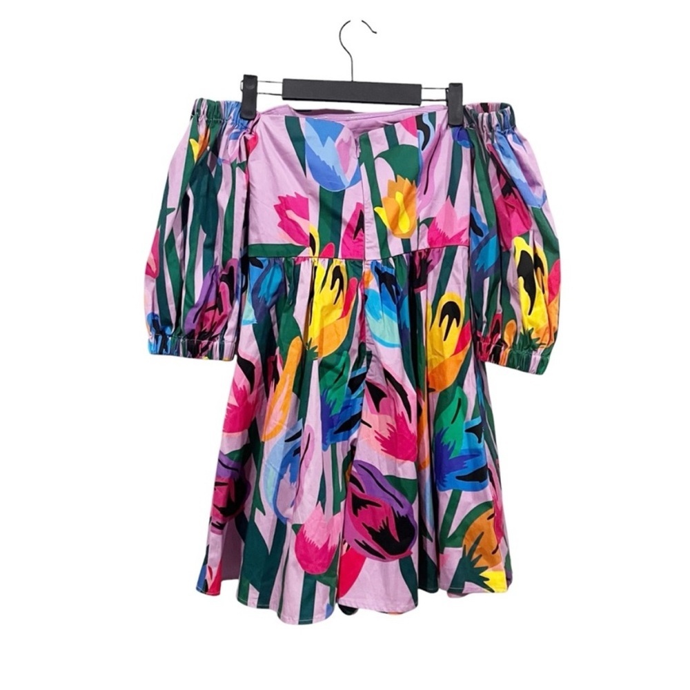Anthropologie Hutch Babette Off Shoulder Shorts Romper 2 Tropical Vacation - Picture 5 of 6